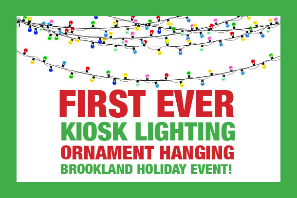 First Ever Kiosk Lighting Ornament Hanging Brookland Holiday Event!